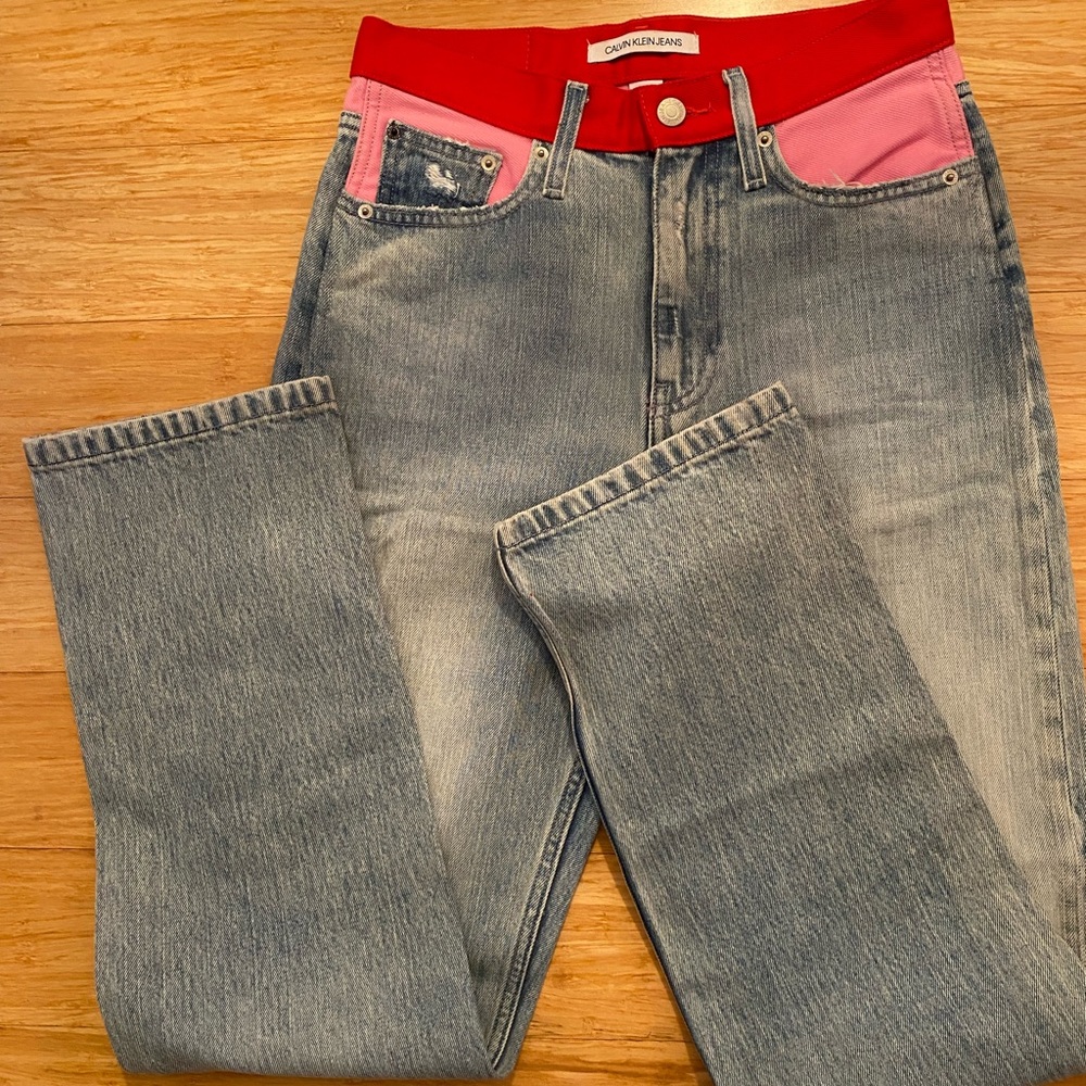 Deadstock Calvin Klein Jeans high rise colorblock